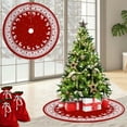 thumbnail image 7 of Feltree Christmas Tree Skirt Red Festive Design with Snowflakes Reindeer Santa 35x35 Inch Durable Polyester for Home Hotel Mall Easy Clean Foldable Storage, 7 of 7