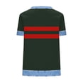thumbnail image 4 of Plus Size Tops for Women Short Sleeve Round Neck Waffle Casual Solid Color Blouse Loose Tops Army Green XXXL, 4 of 5