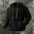 thumbnail image 2 of Mens Fuzzy Sherpa Lined Hoodie Pullover Sweatshirts Long Sleeve Winter Hooded Thermal Casual Outerwear With Pocket, 2 of 7