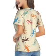 thumbnail image 3 of Womens Short Sleeve T Shirts Casual V Neck Tops Tee, Lizards Lizard Pattern, 3 of 6