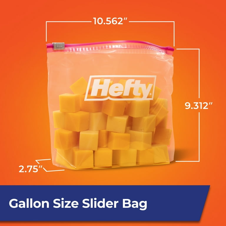 Hefty R81416 Slider Storage Bags, 1 gal Capacity