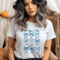 thumbnail image 2 of “God Says I Am” Christian T-Shirt - Blue Bow Scripture Verse Graphic Tee, Navy, Size M, 2 of 4