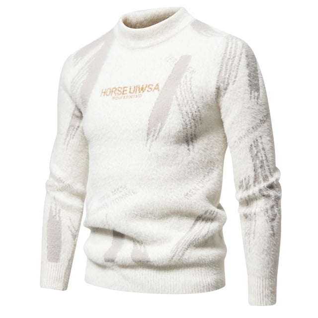 Styesk Mens Sweater Men's Knitwear Round Neck Elastic Pullover Assorted Colors Texture Trend Sweater Coat