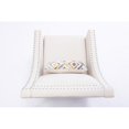 thumbnail image 4 of JINS & VICO Accent Armchair Chair, Linen Upholstered Reading Chair with nailheads, Armrest, Backrest and solid wood legs, Wingback Sofa Chair for Living Room Bedroom, Beige, 4 of 7