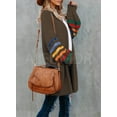 thumbnail image 4 of Aleumdr Womens Brown Sweaters Coat Autumn Plus Size Knit Long Open Front Cardigan 2XL, 4 of 7