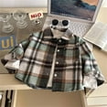thumbnail image 3 of Tfken Child Boys Tee Crew Neck Long Sleeve Plaid Print Tops Outdoor Comfortable T-Shirts Light Green Size 13-14 Years, 3 of 3