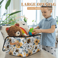thumbnail image 4 of CURLYOOT Bee Floral Flowers Storage Bin with Zipper Lid, Fabric Decorative Lidded Storage Baskets Boxes, Foldable Organizer Container Basket for Bedroom Closet Shelf, 4 of 8