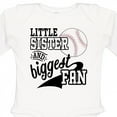 thumbnail image 4 of Inktastic Little Sister and Biggest Baseball Fan Girls Long Sleeve Baby Bodysuit, 4 of 5