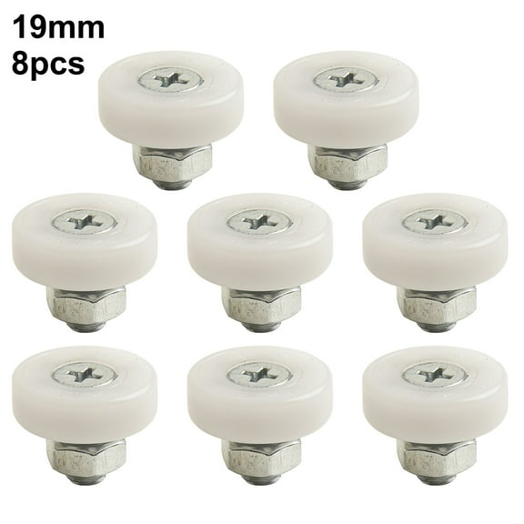 8Pcs Drawer Rollers Plastic Drawer Pulley Replacement Guide Wheel Bearing Small Pulley With Nuts Furniture Cabinets Slide Roller
