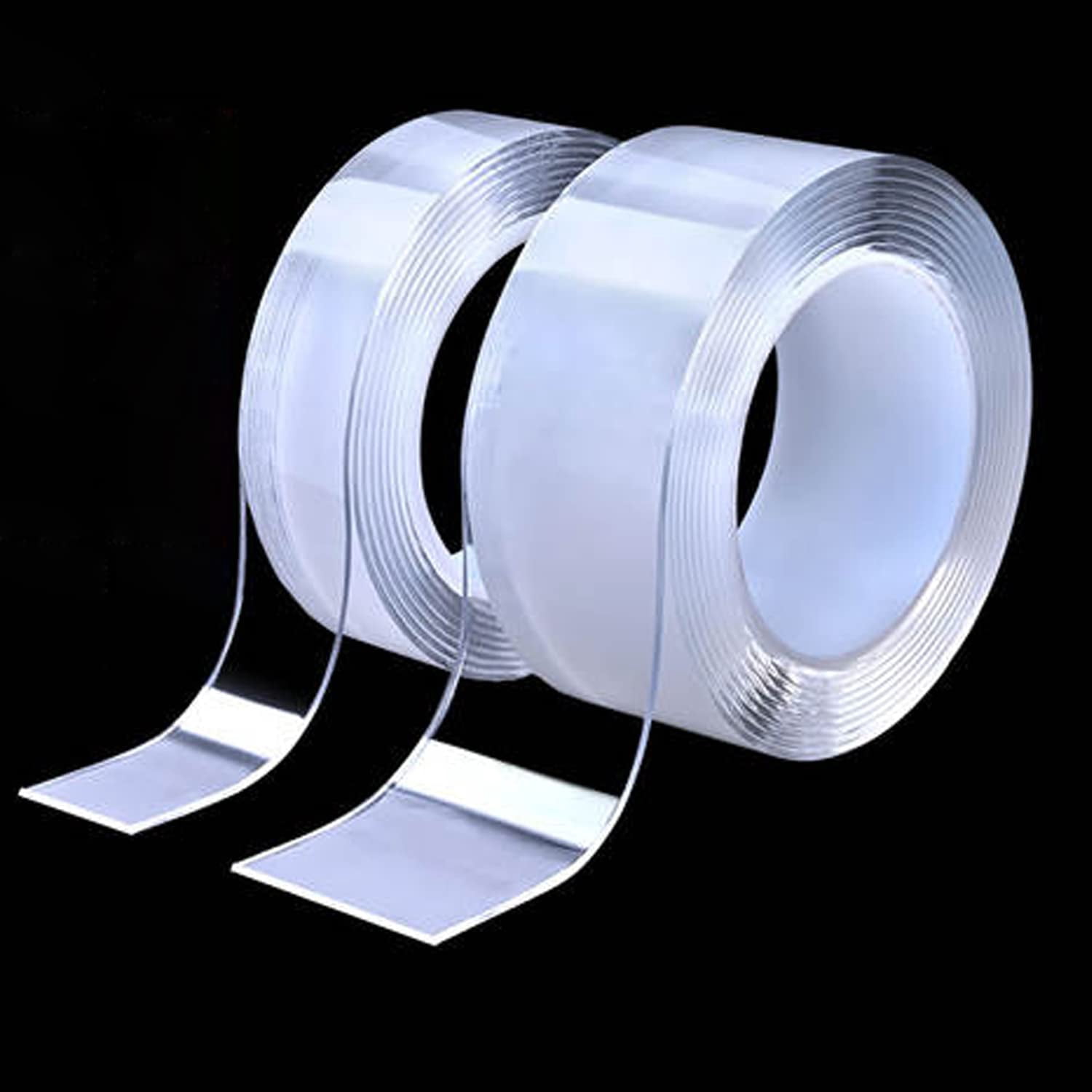 2 Rolls Nano Double Sided Tape Heavy Duty,Extra Strong Sticky Double Sided Mounting Tape, (0.78"+1.2") x 120",Clear Adhesive Poster Wall Tape for Decoration