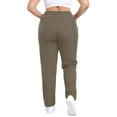 thumbnail image 4 of Women's Plus Size Solid Color Athletic Pants with Elastic Waist, Drawstring, and Side Pockets, 4 of 6