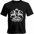thumbnail image 1 of Camisetas gráficas informales de manga corta con silueta de alce de Feliz Navidad para hombre, 1 of 8