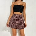 thumbnail image 2 of Midi Skirts for Women High Waisted Satin Printed Short Skirt Floral Leopard Print Fashion Summer Clothes for Women Pink XS, 2 of 5