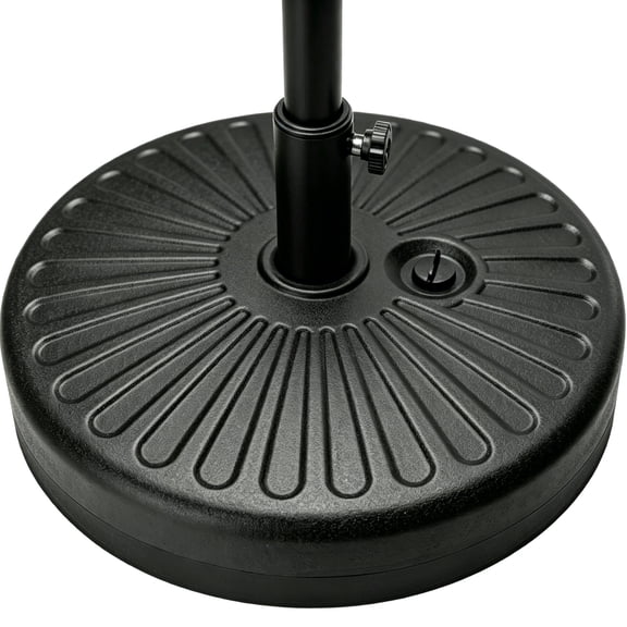 Abble 81 lb Heavy Duty Fillable Patio Umbrella Base – Water & Sand Weighted Stand for Market Umbrellas, Fits 1.0"–2" Pole Diameter, Black