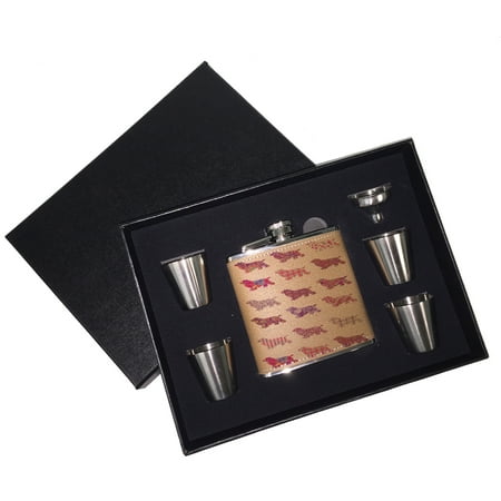 

KuzmarK 6 oz. Leather Flask Set in Black Presentation Box - Cocker Spaniel Dog