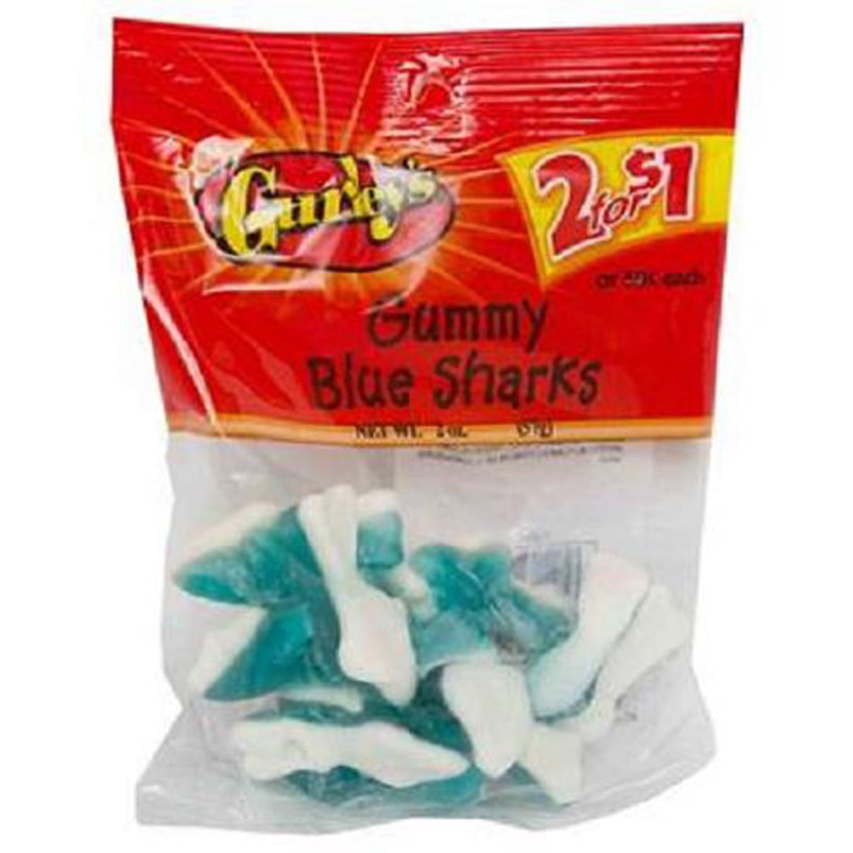 Product Of Gurleys, 2/1.00 Gummy Blue Sharks, Count 12 Sugar Candy
