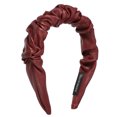 thumbnail image 1 of 1 Uds. Diadema plisada de cuero PU, diadema de moda para mujer antideslizante, rojo vino, 1 of 7