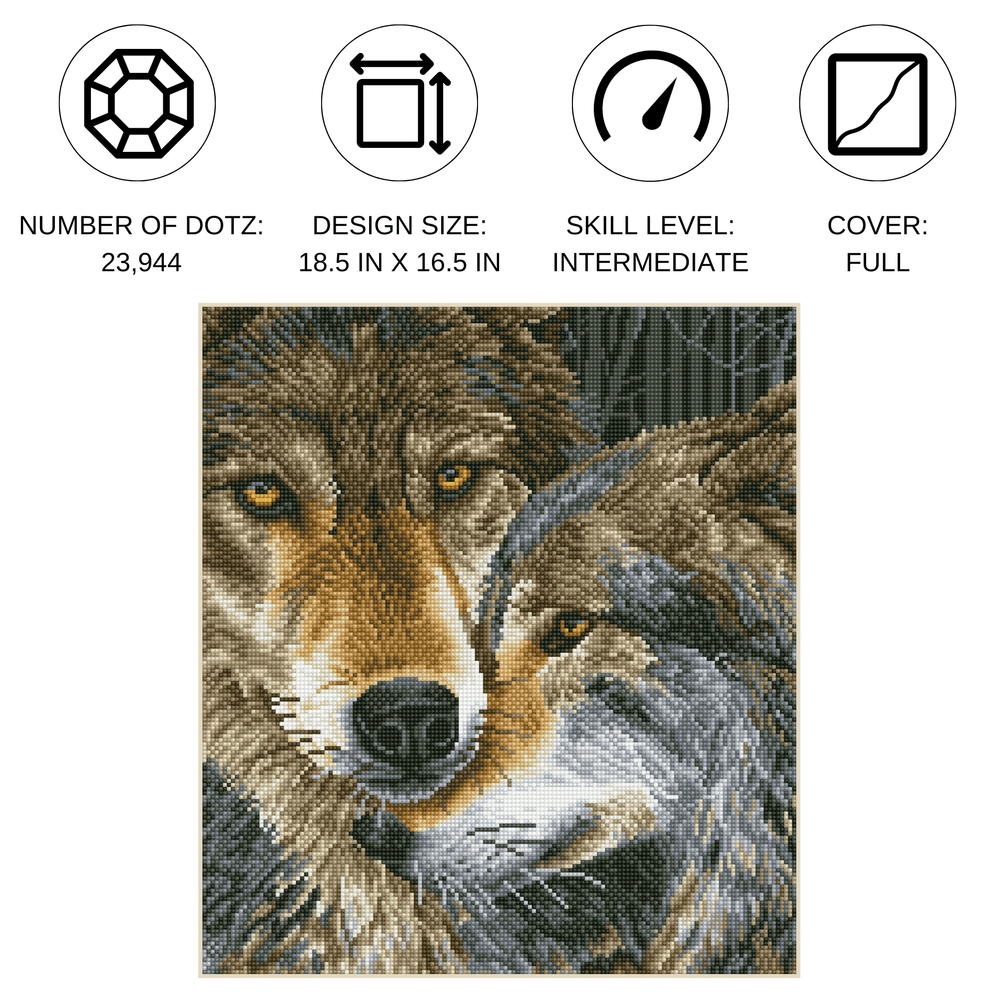 Diamond Dotz Muzzle Nuzzle Diamond Painting Kits for Adults - Diamond Art Kits a Relaxing Creative Craft Kit with Dotz Gems 18x16