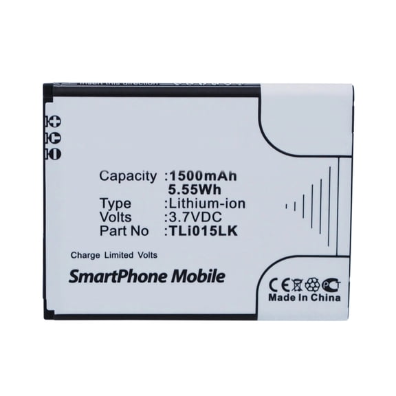 Batteries N Accessories BNA-WB-L3677 Cell Phone Battery - Li-Ion, 3.7V, 1500 mAh, Ultra High Capacity Battery - Replacement for TCL TLi015JA Battery