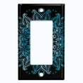 thumbnail image 5 of Metal Light Switch Plate Cover Teal Black Mandala Circle Tile Pattern MDL007, 5 of 13