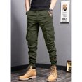 thumbnail image 2 of Men's Cargo Jogger Pants, Multi‑Pocket Casual Tapered Jogger Trousers, Stretch Waistband Workwear Pants, 2 of 7
