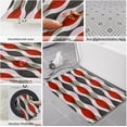 thumbnail image 6 of Drop Shape Geometric Texture Ripple Red Gray Kitchen Mat Rug 1 PCS Runner Rug Anti-Fatigue Comfort Memory Foam Standing Mat Non-Slip Floor Door Mat for Bathroom Bedroom 18x47in, 6 of 6