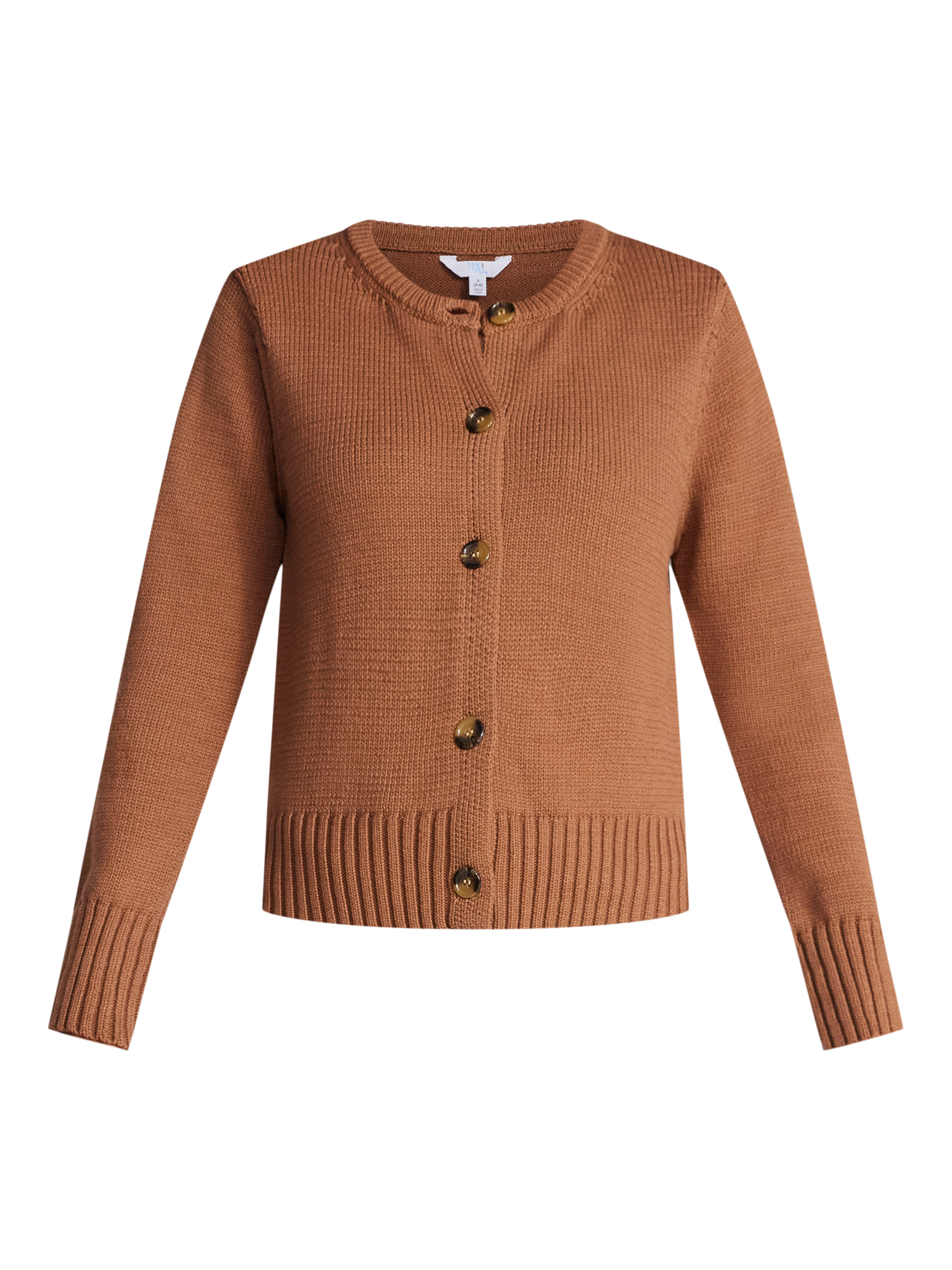 Time and Tru Women's Button Front Cardigan Sweater, Midweight, Sizes XS-XXXL