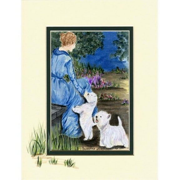 28 x 40 in. Lady With Her Westie Flag Canvas House Size
