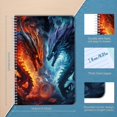 thumbnail image 2 of Spiral Notebook,College Ruled Journal,8.26" x 5.71" 50 Sheets/100 Pages,2 Pack - Dragons With Fire And Ice, 2 of 7