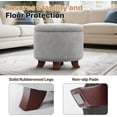 thumbnail image 6 of Hyxoo Round Ottoman, Ottoman with Storage, 20 Dia. x 17 H Inches Foot Rest Stool with Legs for Bedroom, Living Room, Decorative Home Furniture-20"D x 20"W x 17"H-Light Gray, 6 of 8