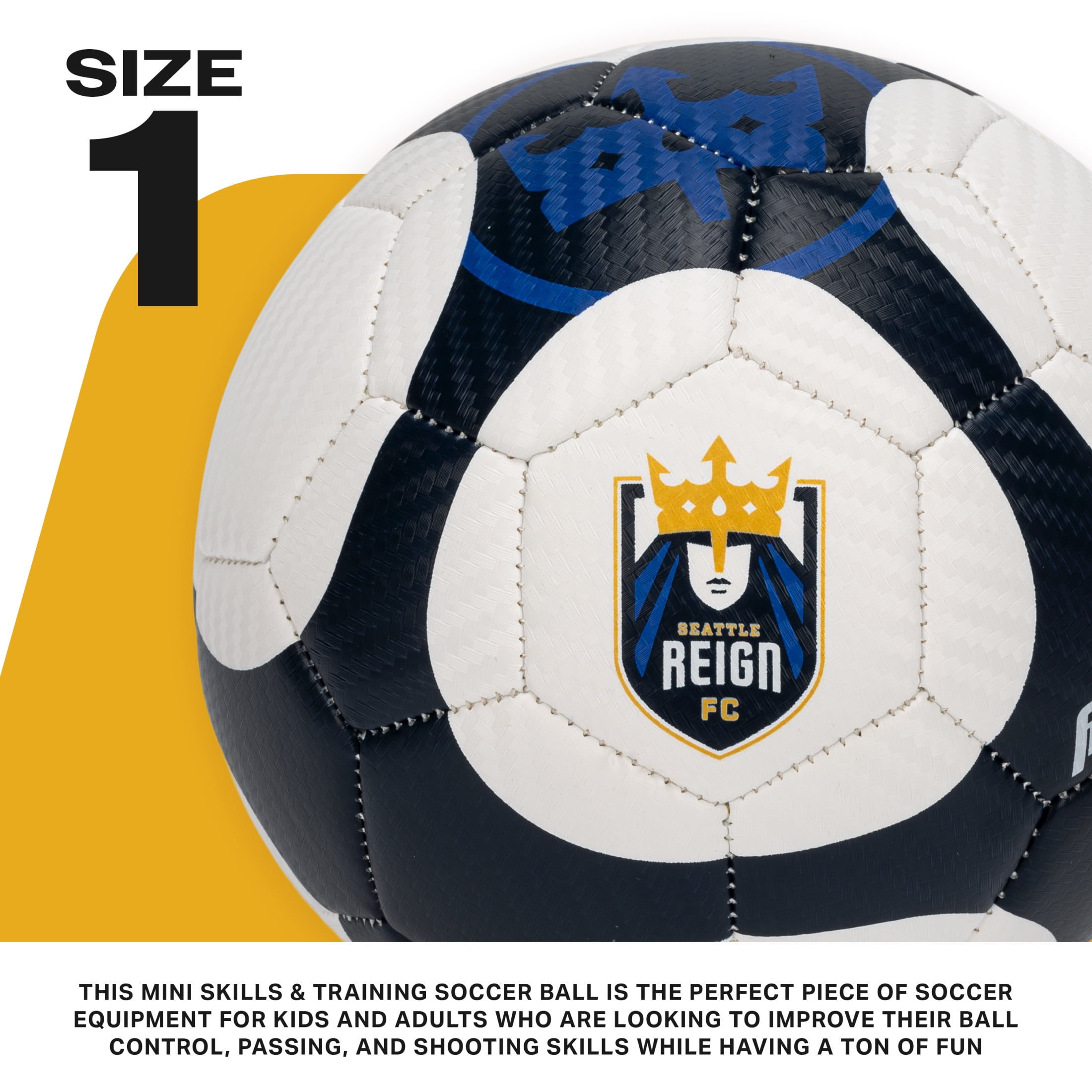 Franklin Sports NWSL Seattle Reign Soccer Ball - Kids Mini Size 1 Soccer Ball - Skill + Training Soccer Ball for Kids + Adults - Boys + Girls Soccer Ball - Air Pump Included