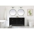 thumbnail image 6 of Elegant Decor Park Avenue 60" Solid Wood & Metal Double Bathroom Vanity in Black, 6 of 8