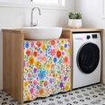 thumbnail image 3 of Colorful Spring Floral Cabinet Curtain 35"Wx35"L, Dustproof Under Sink Skirt with Self Adhesive Tape, Summer Watercolor Botanical Cabinet Curtain Cover for Kitchen Sink, Bathroom Vanity, Laundry Room, 3 of 9
