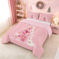 thumbnail image 3 of Erosebridal Watercolor Xmas Tree Queen Comforter Set, Dreamy Christmas Comforter Sets Queen, Pink, Pink Reversible, 3-Piece, 1 Comforter and 2 Pillowcases, 3 of 7
