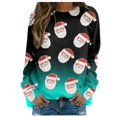 thumbnail image 1 of EHQJNJ Chandails en Molleton Graphiques pour Femmes Chandail en Molleton Tendance pour Femmes Joyeux Noël Imprimé Col Rond Ajusté Pull Tops Manches Longues Chemises d'Entraînement Blouse Ample, 1 of 5