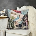 thumbnail image 2 of Throw Pillow Cushion Cover, Hand Drawn Building of Durbar Mountains and Buildings in Tourist Attraction, Decorative Square Accent Pillow Case,Multicolor, 2 of 5