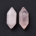 thumbnail image 3 of Natural Rose Quartz Double Terminal Pointed Pendants Faceted Charm 18.5~20x8~9x8~9mm Hole: 1.5mm, 3 of 4