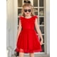 thumbnail image 2 of Vestido Arshiner para niñas pequeñas, sin mangas, con forma de princesa, tutú, rojo, 2 of 6