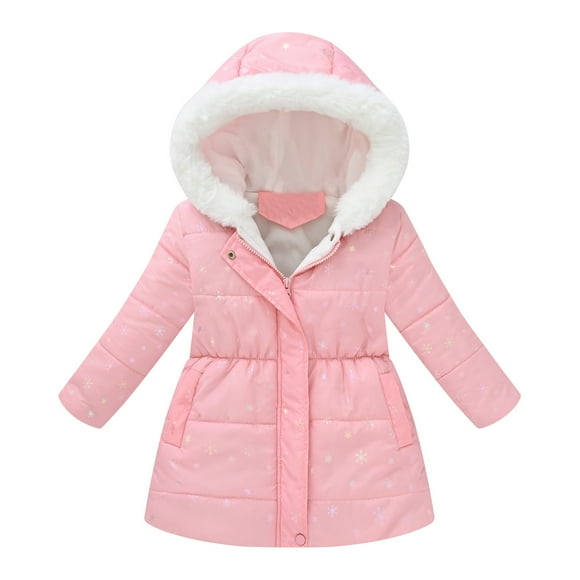 PMVFHDE Manteau & Veste pour Filles Garçons Filles Manteau d'Hiver à Capuche Épais Coupe-Vent Fermeture Éclair Chaud pour Enfants