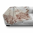 thumbnail image 3 of Paris Soft Flannel Fleece Throw Blanket, Vintage Watercolor Style Paris Illustration with Tour D'Eiffel Old Streets Image, Cozy Plush for Indoor and Outdoor Use, 60" x 80", Pink, by Ambesonne, 3 of 6
