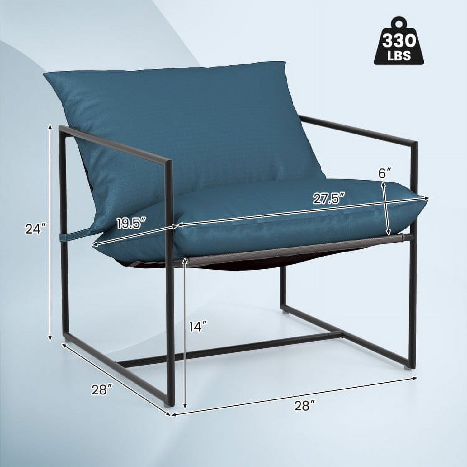 Aimee Lii 2 Pieces Sling Accent Chair Leisure Chair, Indoor Outdoor Conversation Furniture Sets, Navy Aimee Lii 2 Pieces Sling Accent Chair Leisure Chair, Indoor Outdoor Conversation Furniture Sets, Navy