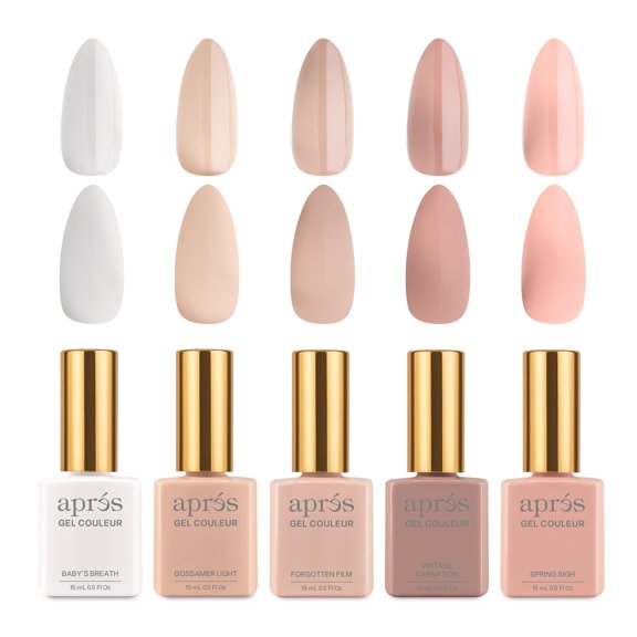 Gel de Uñas APRÉS Set de 5 Colores 15 ml Sin HEMA/TPO