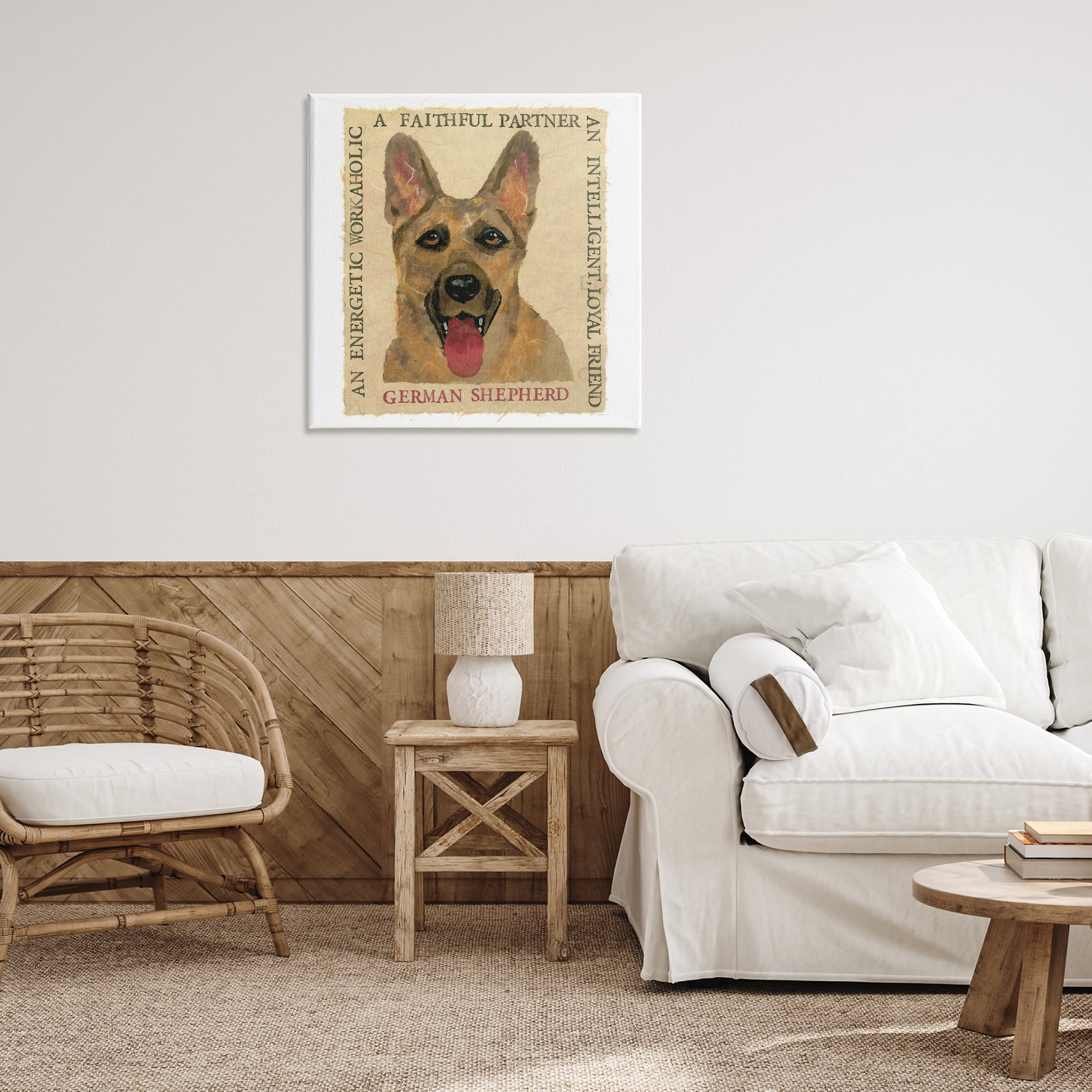 Stupell Industries Fun German Shepherd Phrases Animals Painting Wrapped Canvas Art Print Wall Art, 30 x 30