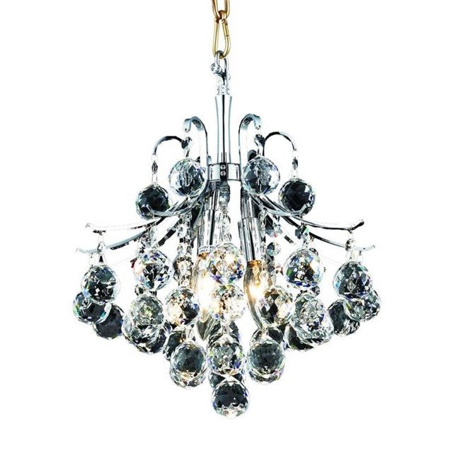 Elegant Lighting Toureg 12" 3 Light Spectra Crystal Chandelier