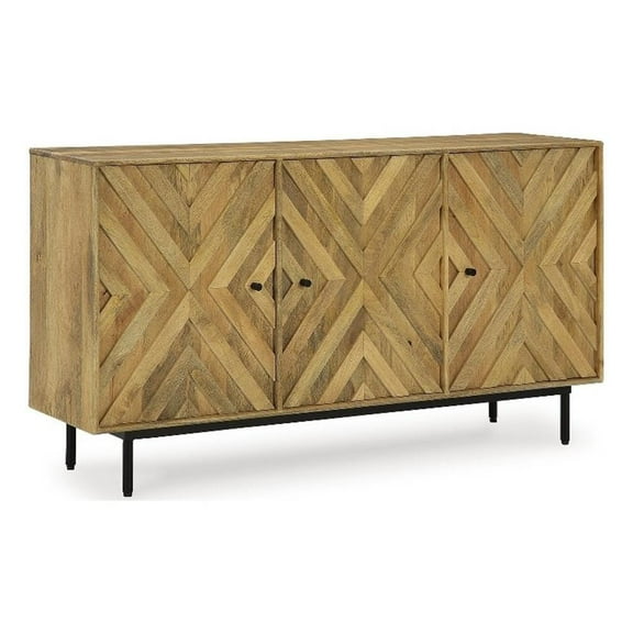 Signature Design by Ashley Cadewick Brown & Black Accent Cabinet