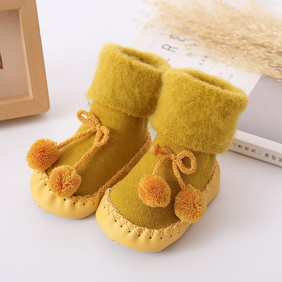 HUPOM Newborn Ankle Non-Slip Solid Casual Yellow 2024 Summer Clearance New Arrival Size 11