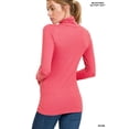 thumbnail image 3 of Zenana Plus Size Brushed Microfiber Mock Turtleneck Long Sleeve Lightweight Tee Shirt Top, 3 of 5