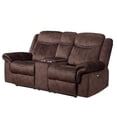 thumbnail image 3 of Global Furniture USA Domino Coffee Faux Leather Power Console Reclining Loveseat, 3 of 6