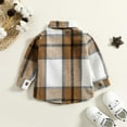 thumbnail image 5 of GYRATEDREAM 0-5T Little Kids Toddler Baby Boy Girl Shirt Jacket Plaid Long Sleeve Button Down Fall Flannel Shacket Coat Tops, 5 of 11