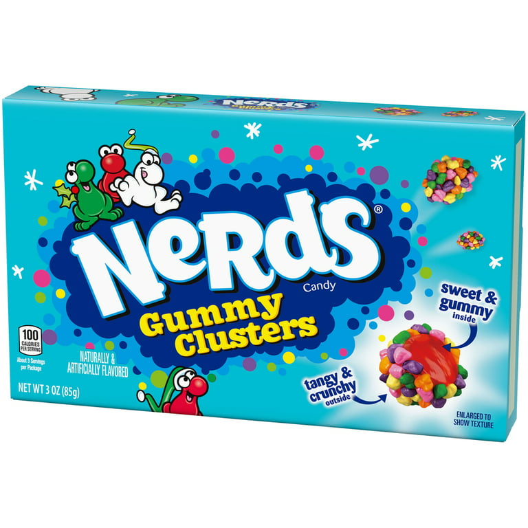 Nerds Holiday Gummy Clusters, Fruity Stocking Stuffer Candy, 3oz